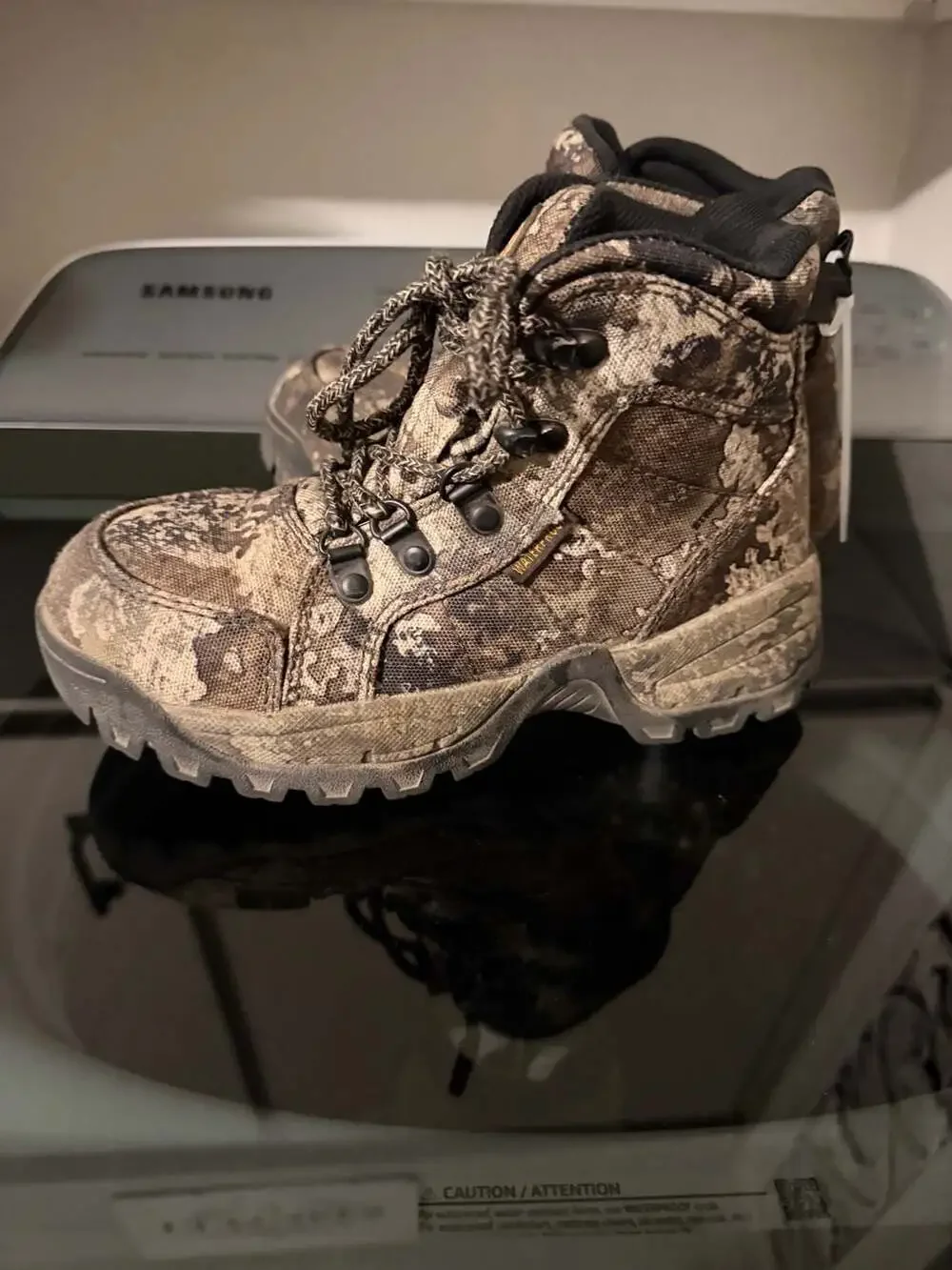RedHead Brand Co. Youth Brown Strata Camo Waterproof Hiking Boots Size USA 3